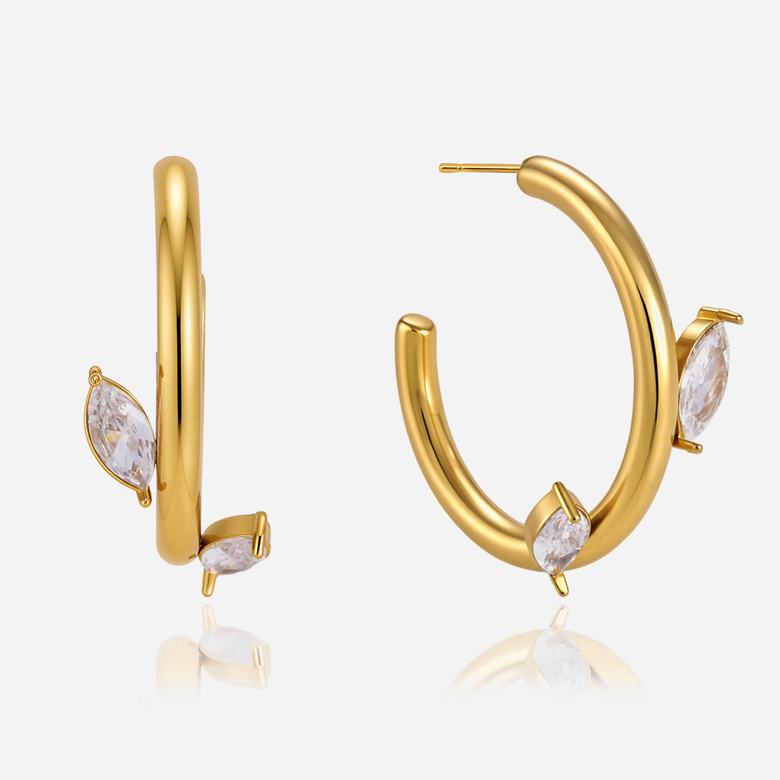 Dune Marquise Open Hoop Earrings