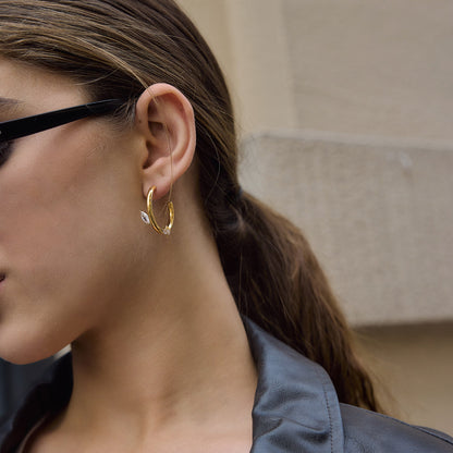 Dune Marquise Open Hoop Earrings
