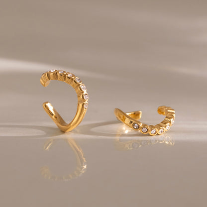 Onda Wave Pavé Ear Cuff Earrings