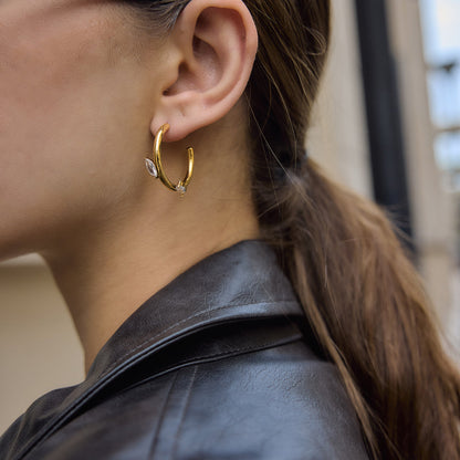 Dune Marquise Open Hoop Earrings