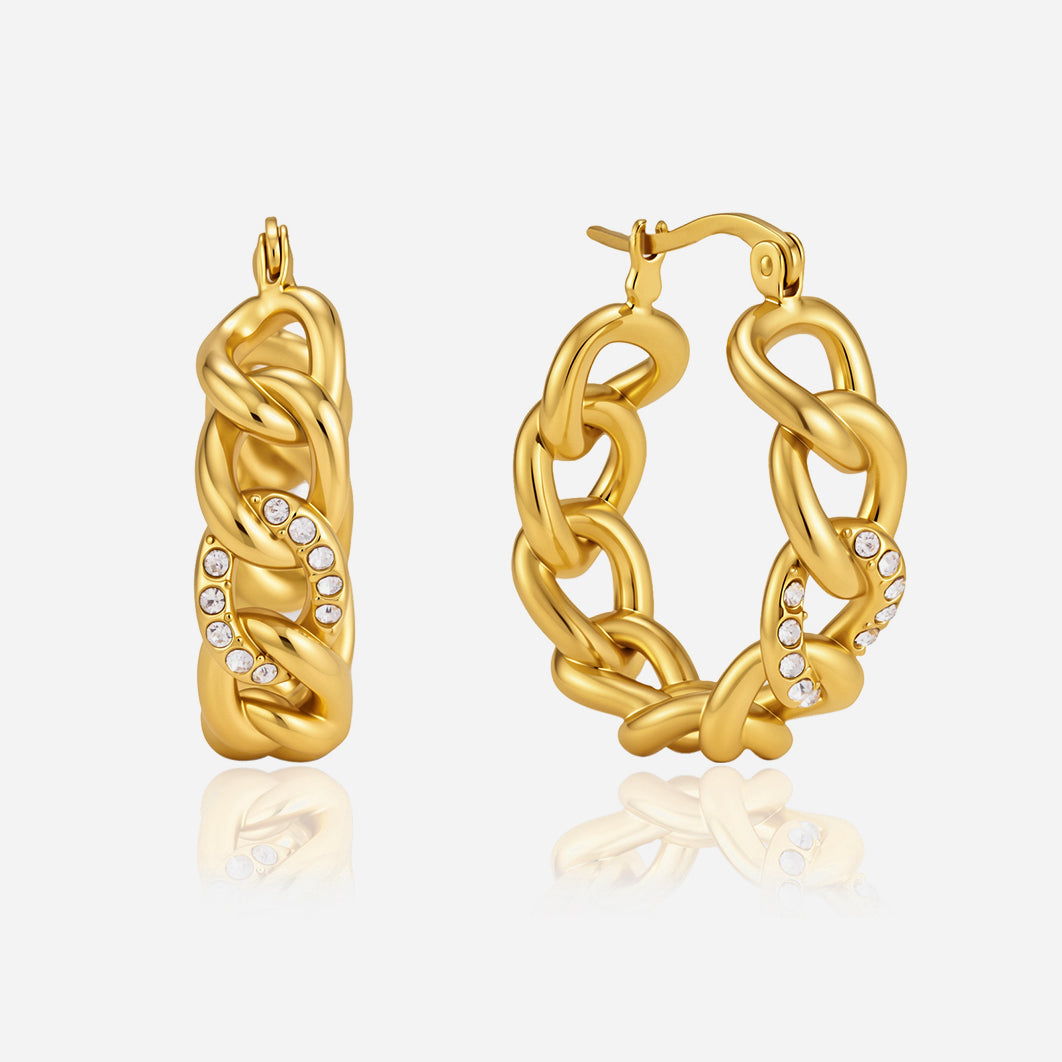 Mistral Curb Chain Hoop Earrings