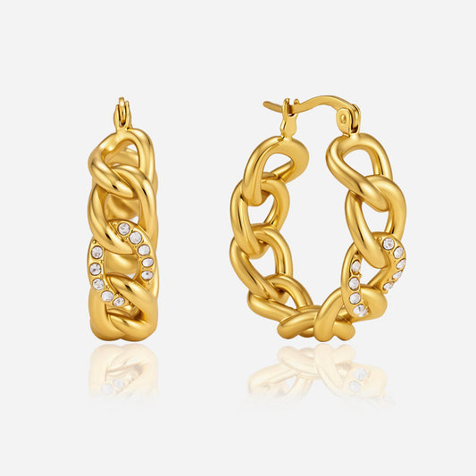 Mistral Curb Chain Hoop Earrings