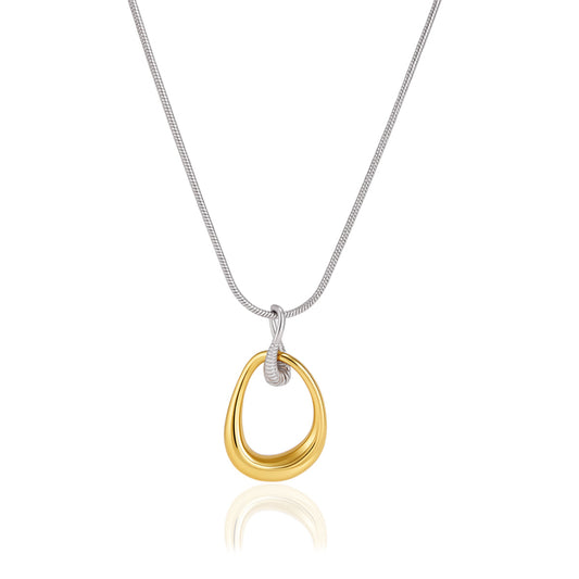 Marea Two Tone Twisted Drop Necklace