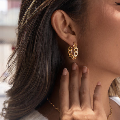 Mistral Curb Chain Hoop Earrings