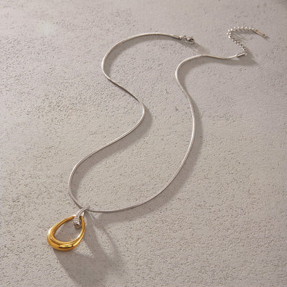 Marea Two Tone Twisted Drop Necklace