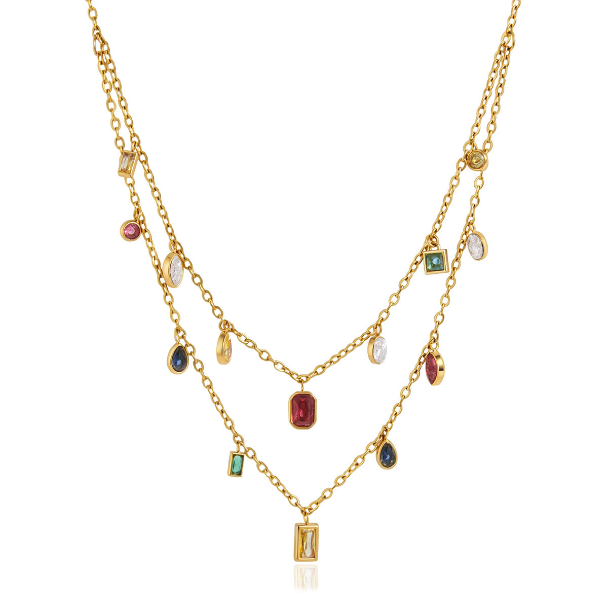 Riviera Colour Charm Layered Necklace