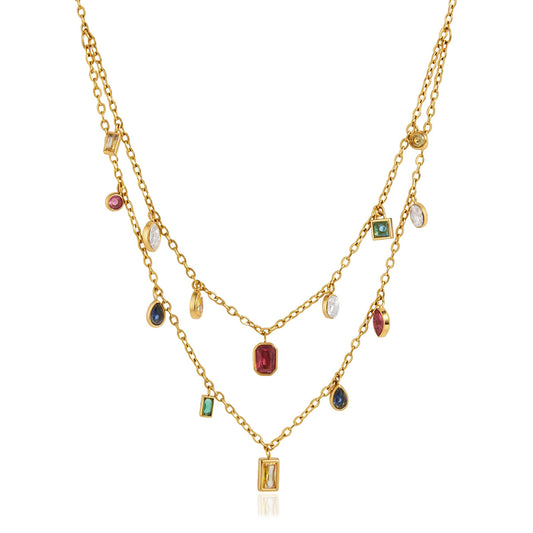 Riviera Colour Charm Layered Necklace