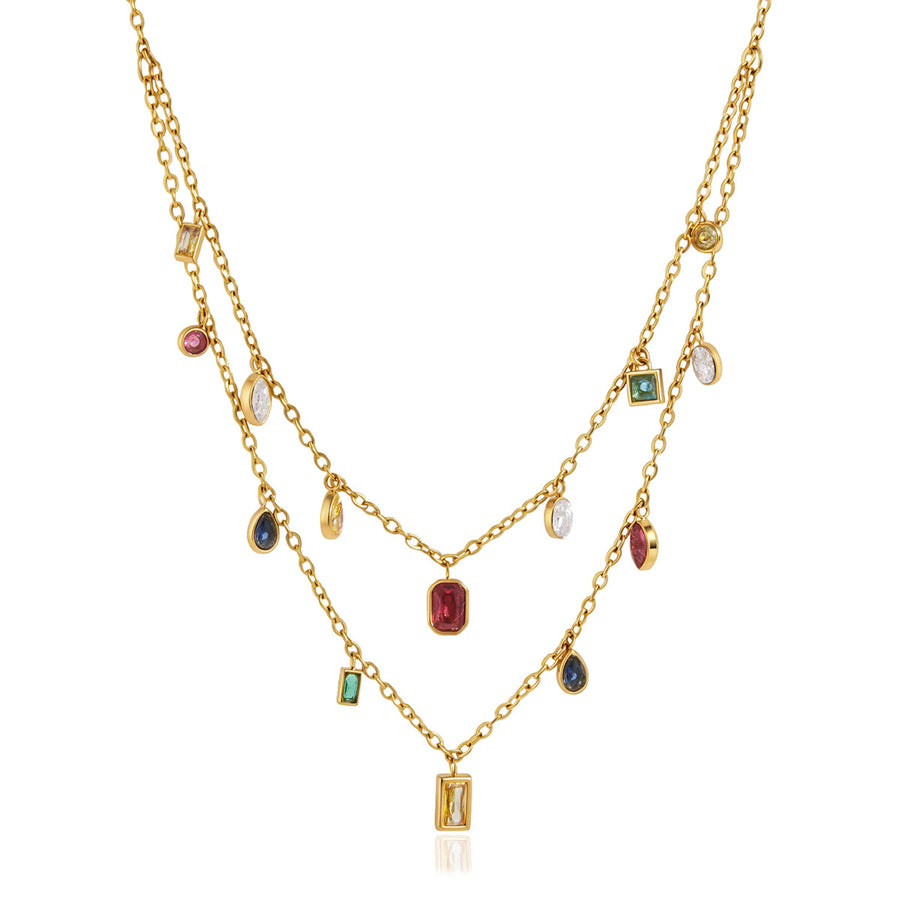 Riviera Colour Charm Layered Necklace