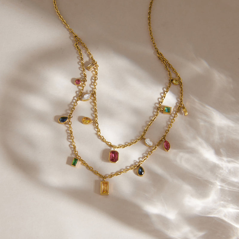 Riviera Colour Charm Layered Necklace