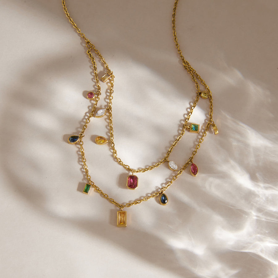 Riviera Colour Charm Layered Necklace