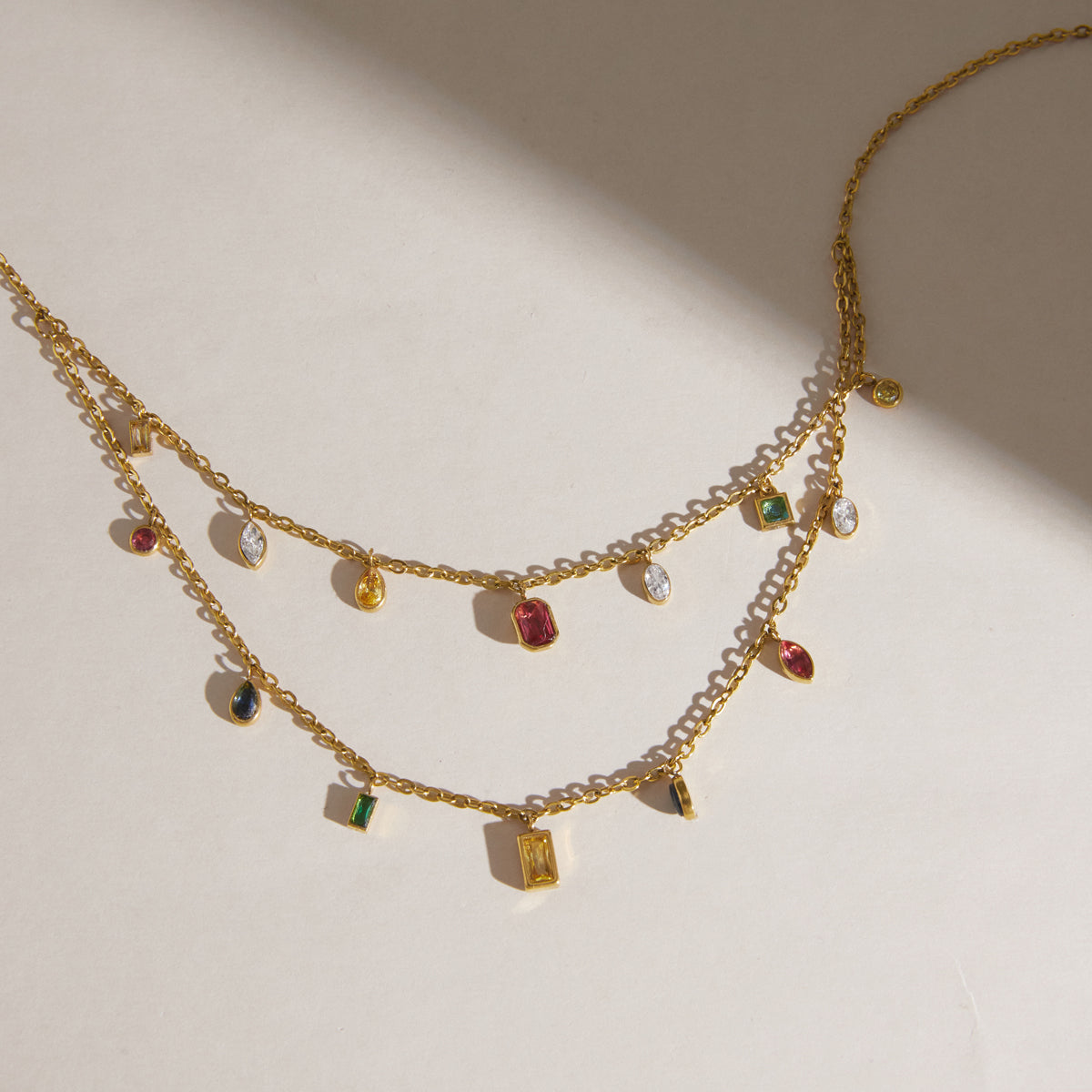 Riviera Colour Charm Layered Necklace