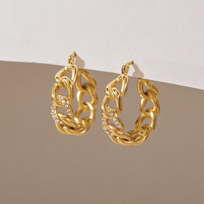 Mistral Curb Chain Hoop Earrings