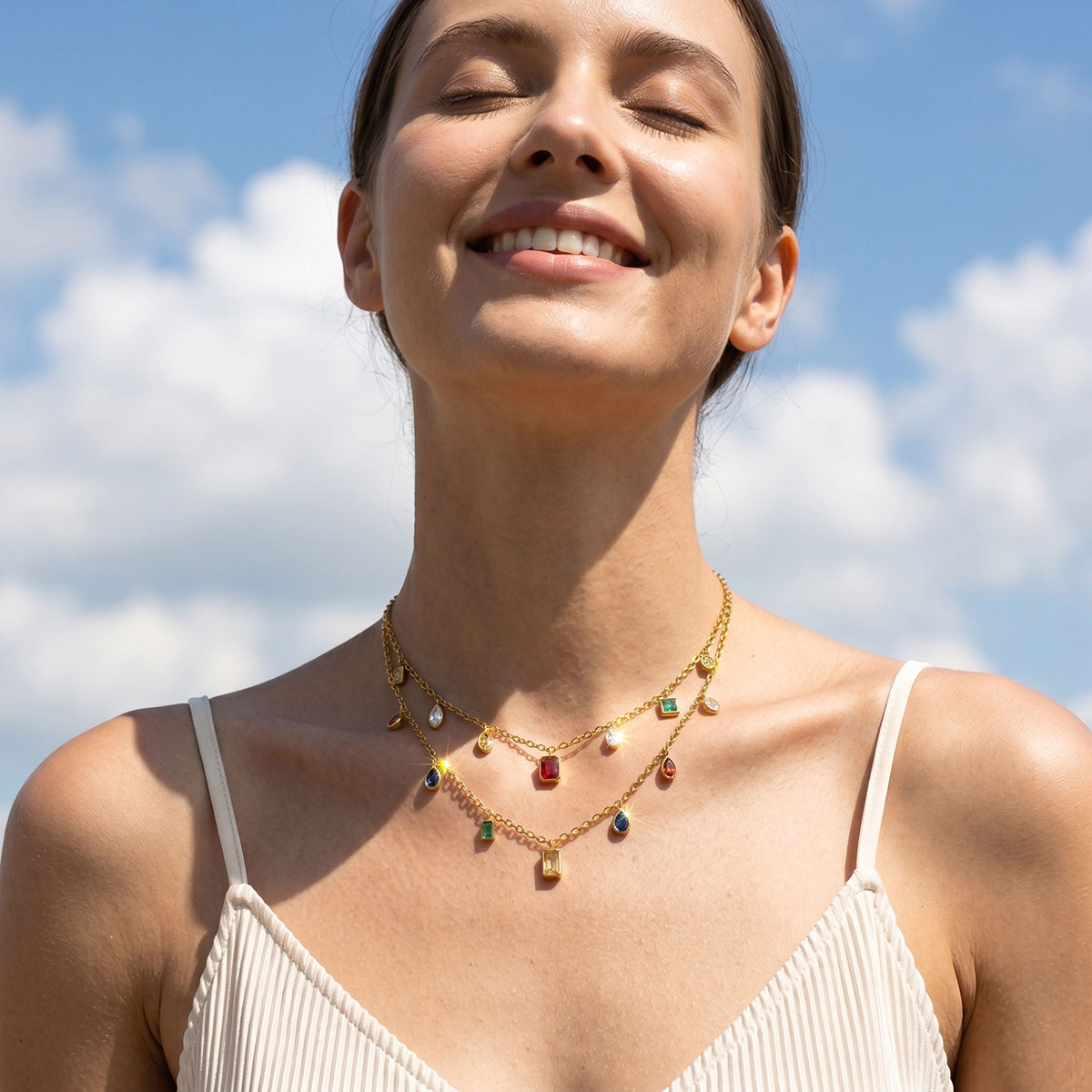 Riviera Colour Charm Layered Necklace