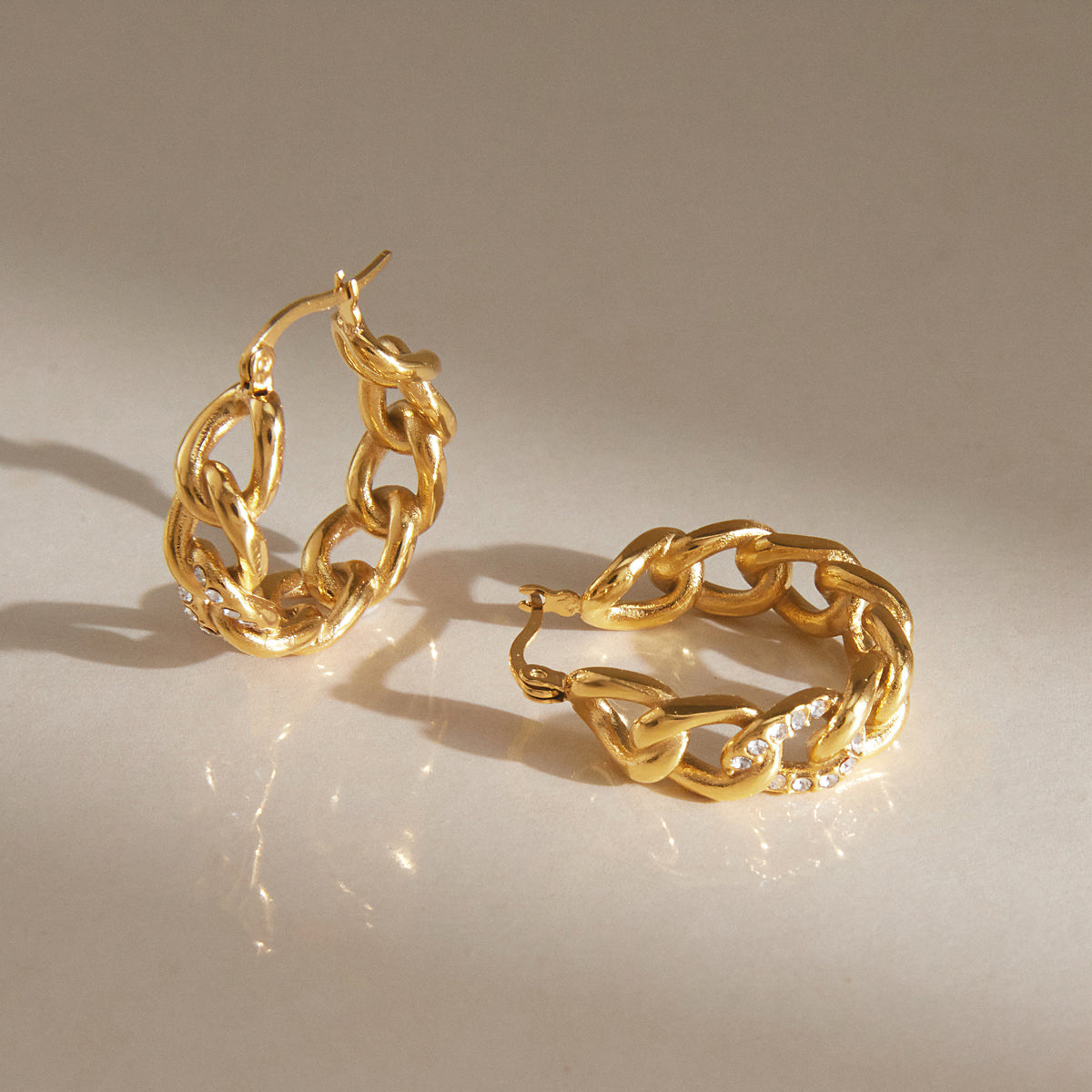 Mistral Curb Chain Hoop Earrings