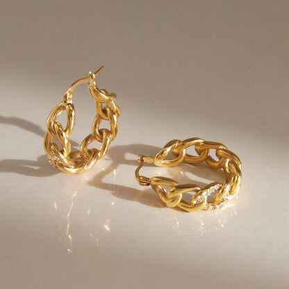 Mistral Curb Chain Hoop Earrings