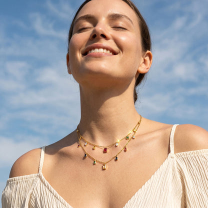 Riviera Colour Charm Layered Necklace