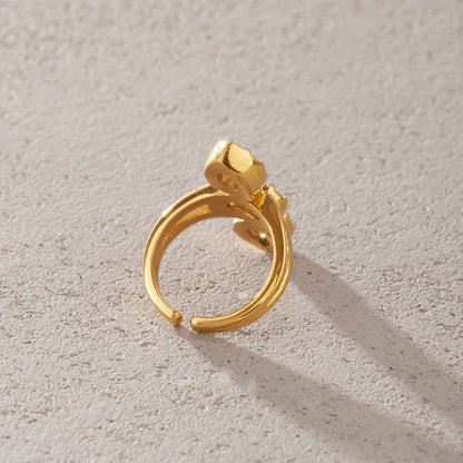 Oleander Three-Stone Open Ring