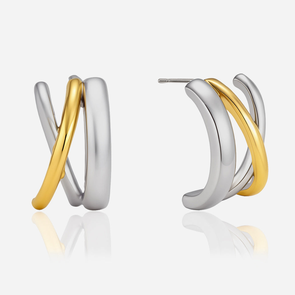 Ponente Crossover Hoop Earrings