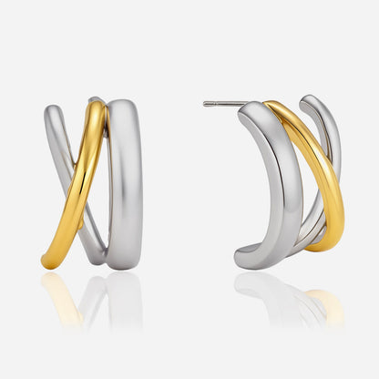 Ponente Crossover Hoop Earrings