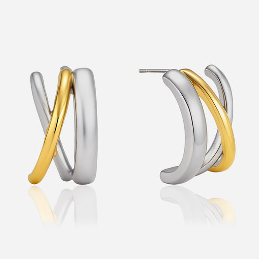 Ponente Crossover Hoop Earrings