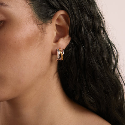 Ponente Crossover Hoop Earrings