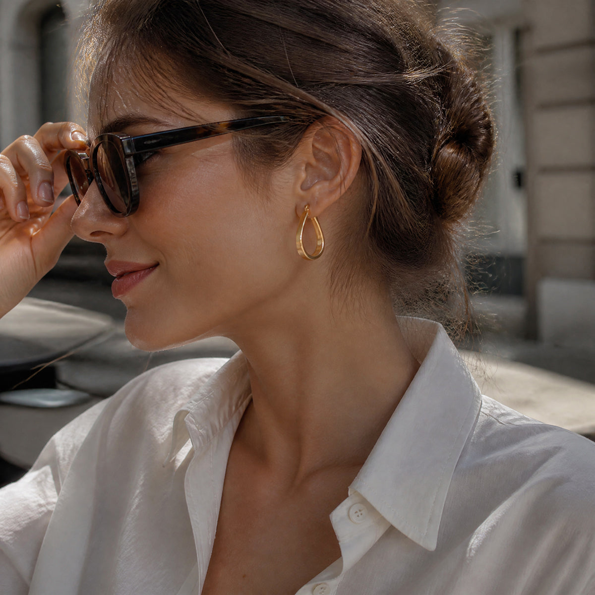 Mistral Twisted Teardrop Hoop Earrings