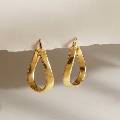 Mistral Twisted Teardrop Hoop Earrings