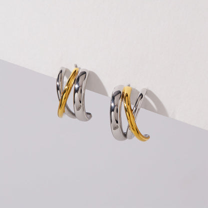 Ponente Crossover Hoop Earrings