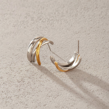 Ponente Crossover Hoop Earrings