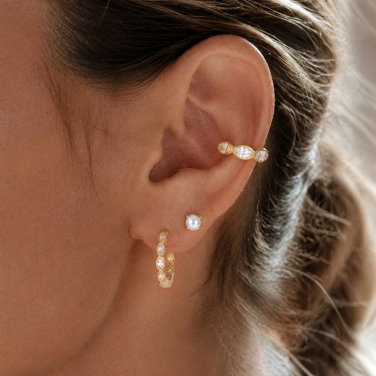Salt Air Teardrop Huggie Earrings