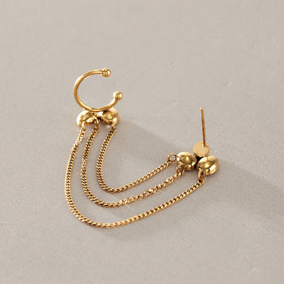 Zephyr Draped Chain Ear Cuff Earrings
