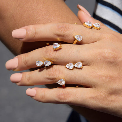 Calanque Pear Cascade Open Ring