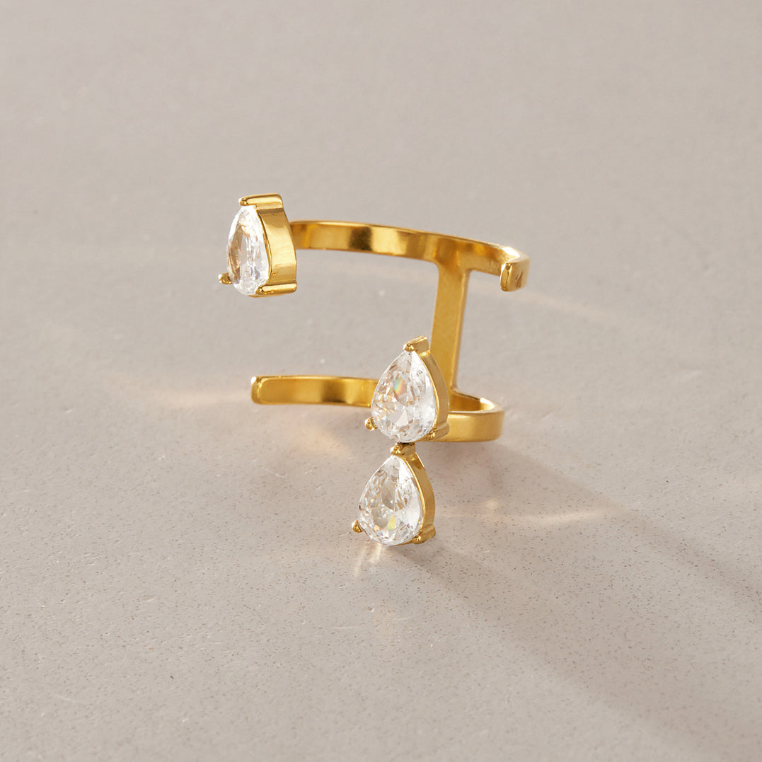 Calanque Pear Cascade Open Ring