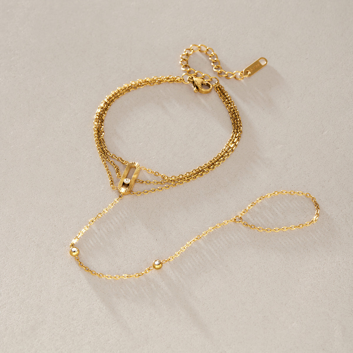 Sirena Triple Strand Hand Chain Bracelet