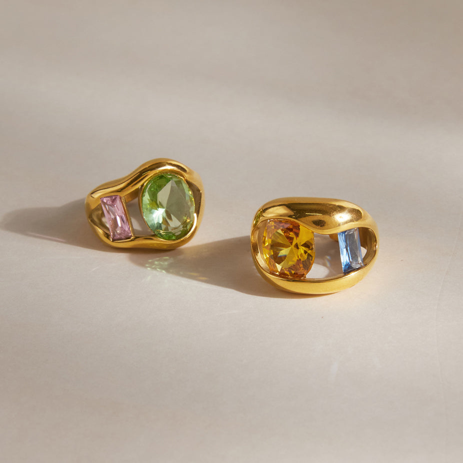 Alba Domed Multi Stone Ring