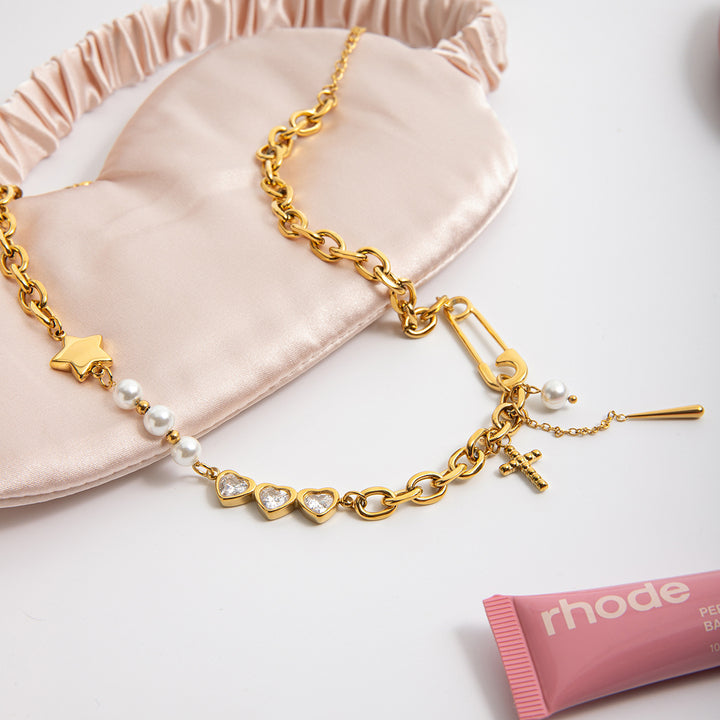 Isla Pearl Charm Chain Necklace