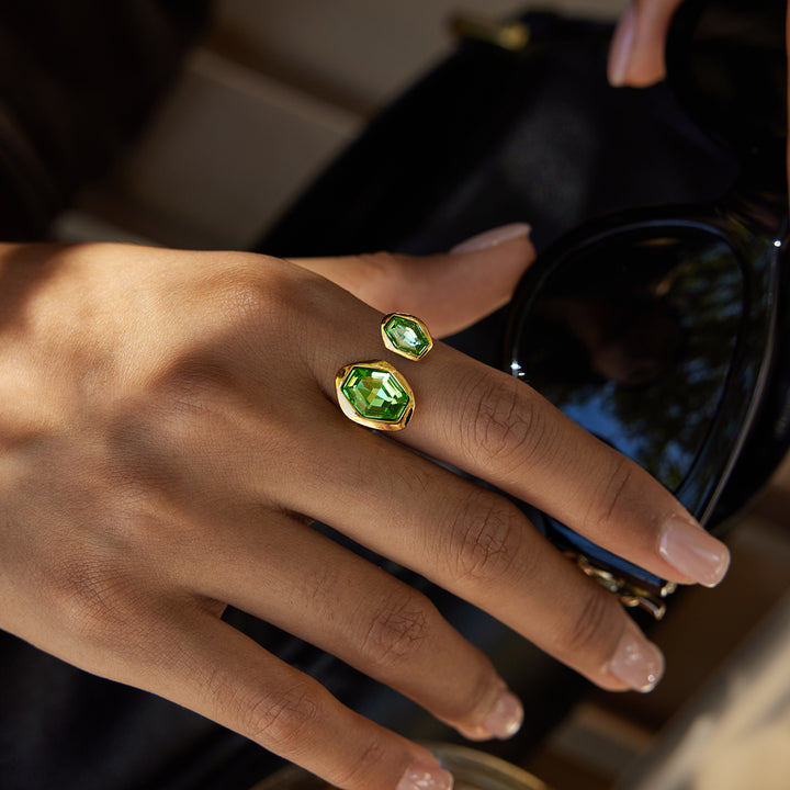 Myrtle Two Stone Open Ring