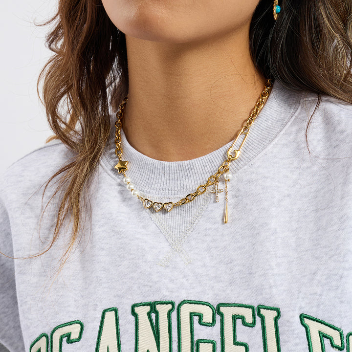 Isla Pearl Charm Chain Necklace