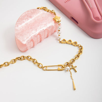 Isla Pearl Charm Chain Necklace
