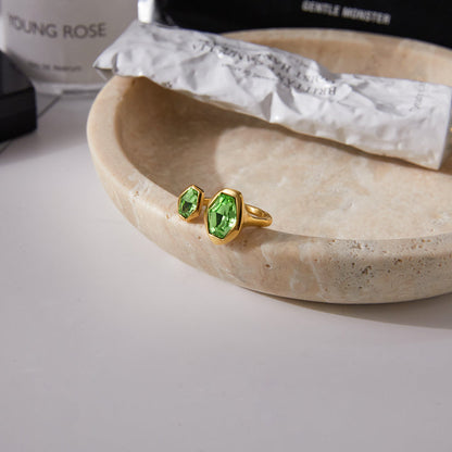Myrtle Two Stone Open Ring