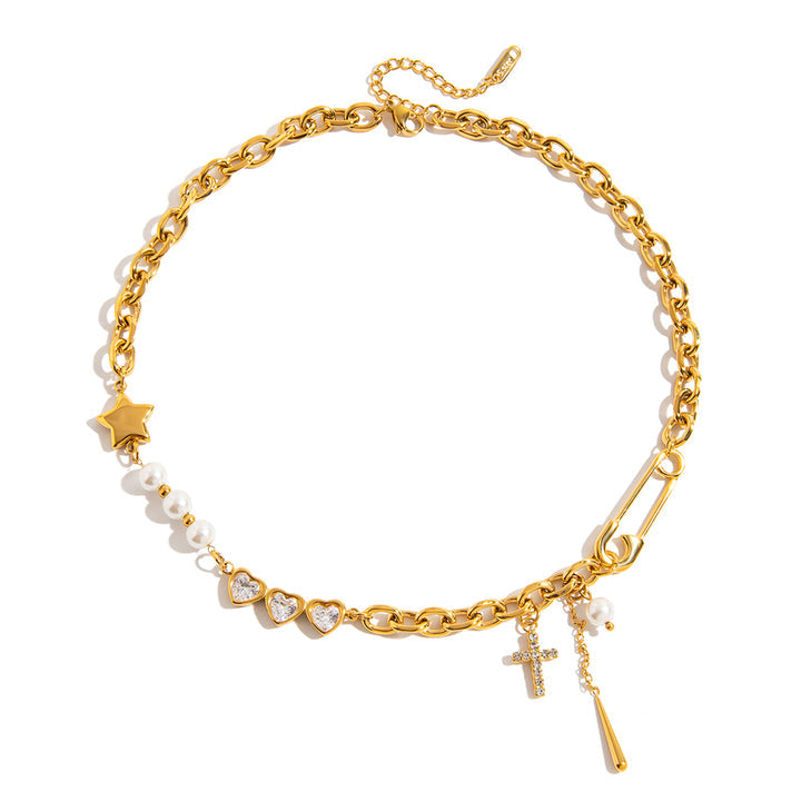 Isla Pearl Charm Chain Necklace