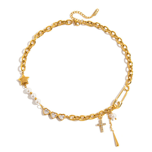 Isla Pearl Charm Chain Necklace