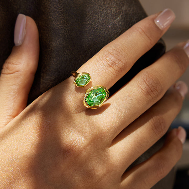 Myrtle Two Stone Open Ring