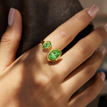 Myrtle Two Stone Open Ring
