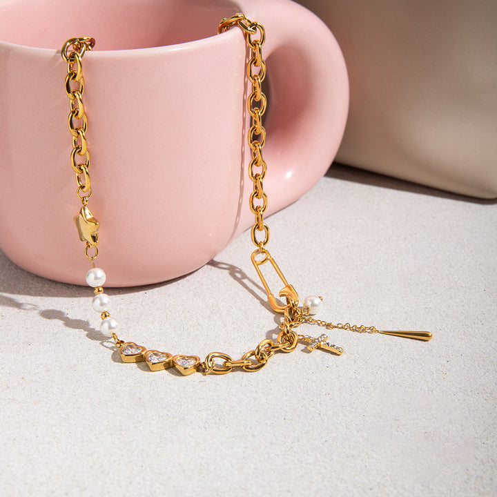 Isla Pearl Charm Chain Necklace