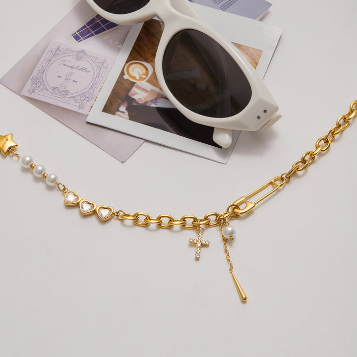 Isla Pearl Charm Chain Necklace