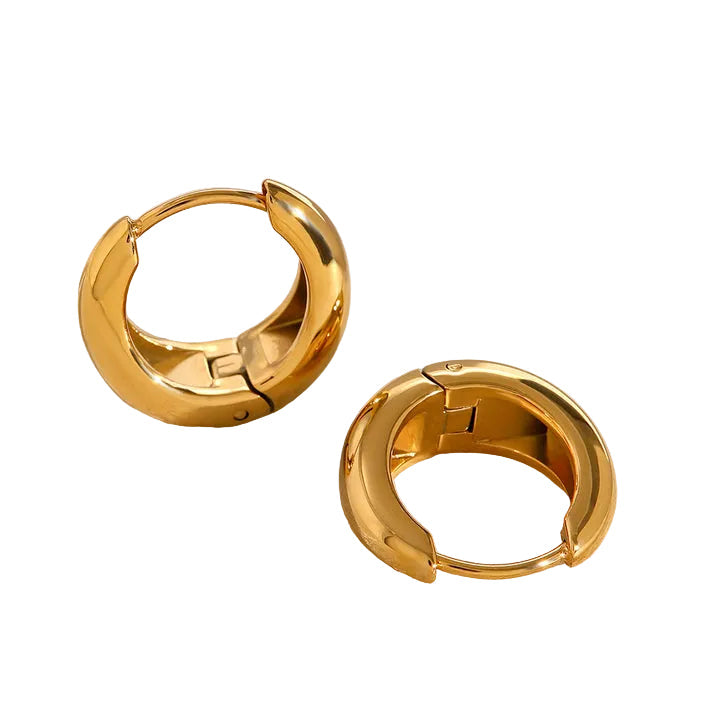 Cala Two-Tone Tapered Huggie Earrings