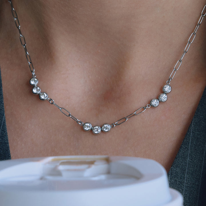 Vela Stone Station Link Necklace
