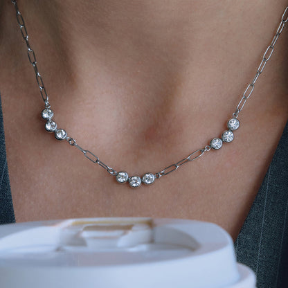 Vela Stone Station Link Necklace