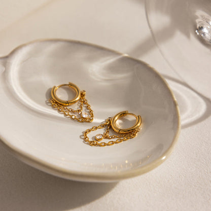 Ondine Layered Chain Hoop Earrings